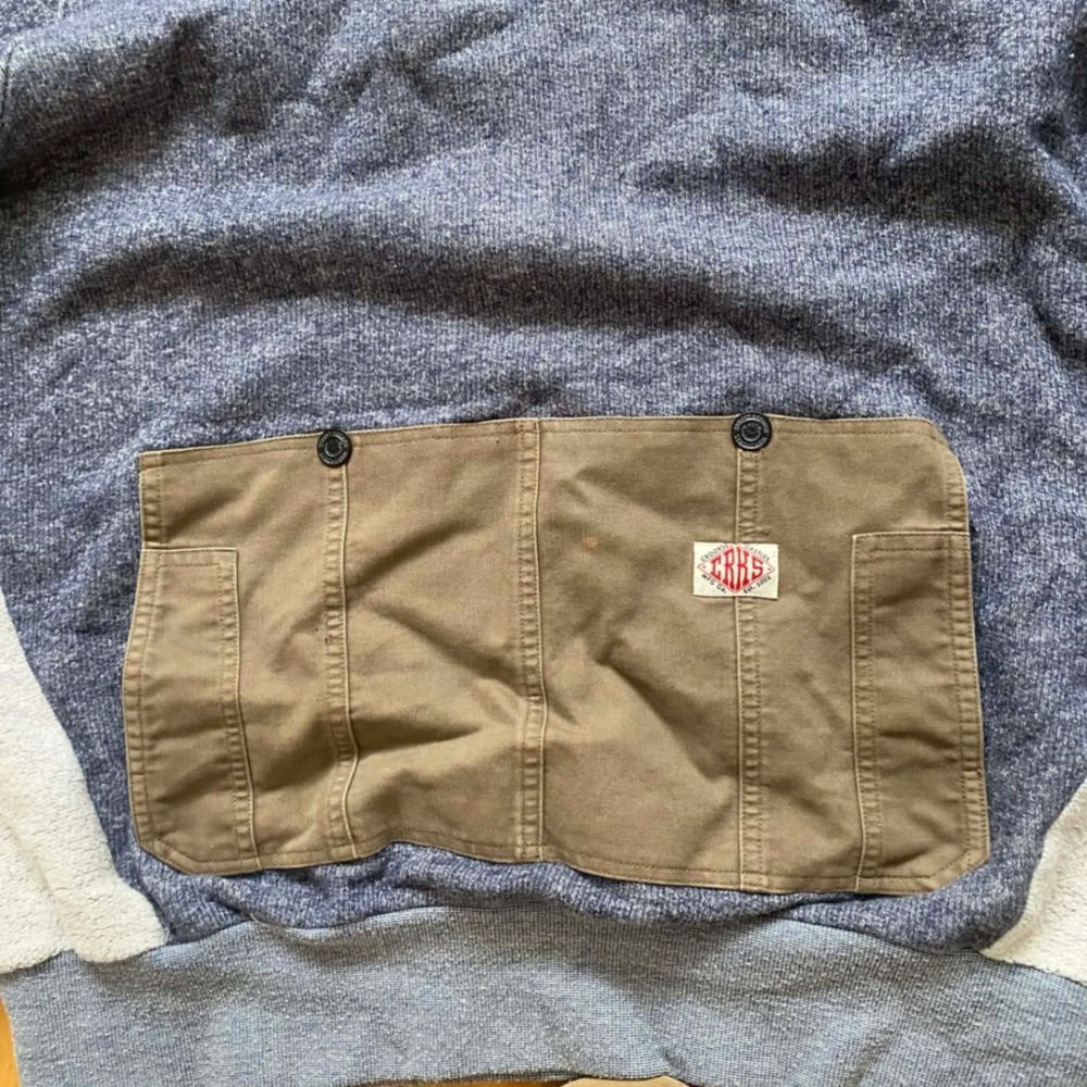 Crooks Castles Hoodie Blue Gray Colorblock Pocket Hooded Sweatshirt Mens Large - Picture 4 of 11